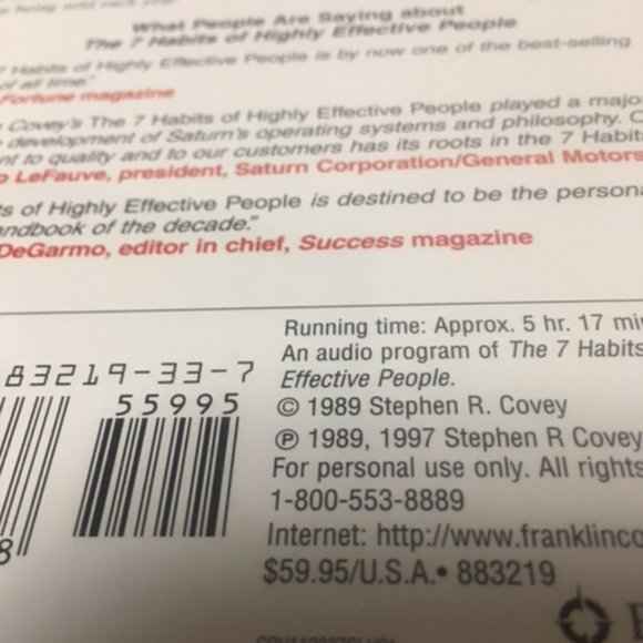 Cassette Tapes Stephen R. Covey 7 Habits of Highly Effective People  NWT - Picture 4 of 7